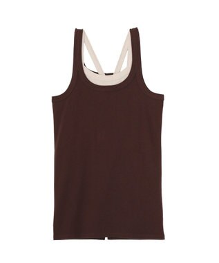 AMERICAN HOLIC 【2点セット】レイヤードデザインタンクトップ Brown
