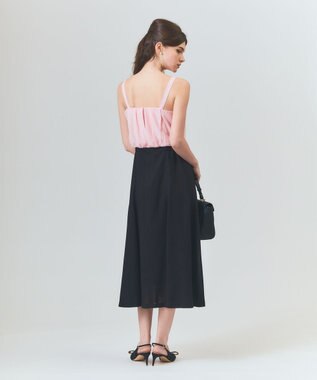 GRACE CONTINENTAL リネンライクバイカラーワンピース ピンク