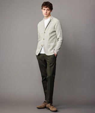 JOSEPH ABBOUD 【ジャケットインにもおすすめドレスTee/吸水速乾/上質感】ミラノリブダブルフェイス Tシャツ ホワイト系