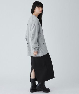 WEGO ダメージプルオーバースウェット 杢グレー