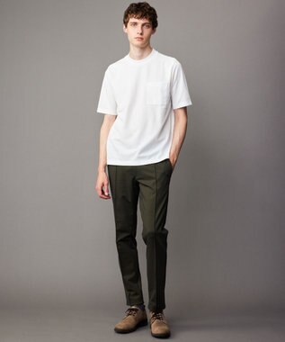 JOSEPH ABBOUD 【ジャケットインにもおすすめドレスTee/吸水速乾/上質感】ミラノリブダブルフェイス Tシャツ ホワイト系