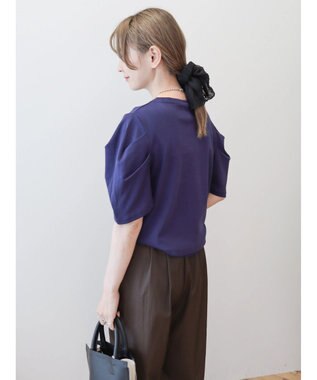 AMERICAN HOLIC 接触冷感タックスリーブ５分袖カットプルオーバー Purple