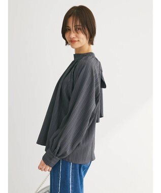 Green Parks ・ＡＮＤ　ＳＥＡＲＣＨ　バックリボンブラウス Charcoal Gray