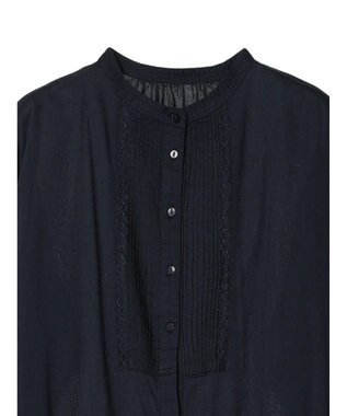 CRAFT STANDARD BOUTIQUE インド綿混レース使いワンピース Dark Navy