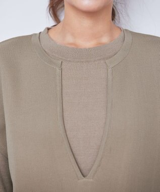 Tiaclasse 【2点セット】Wフェイスニットベスト＆ニットワンピース ベージュ