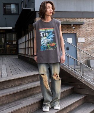 WEGO 【ユニセックス着用ITEM/MLサイズ展開】ヴィンテージライクグラフィックノースリーブ 柄8