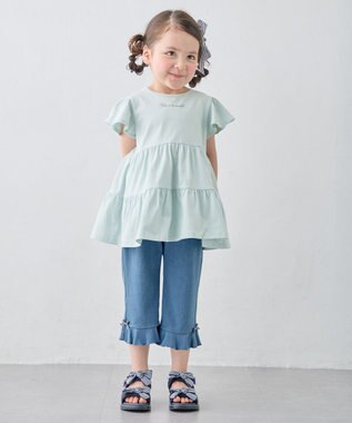 ANY KIDS 【綿100%/接触冷感】ひんやり ティアードチュニック ミント