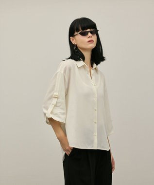 GRACE CONTINENTAL ロールアップスリーブトップス キナリ