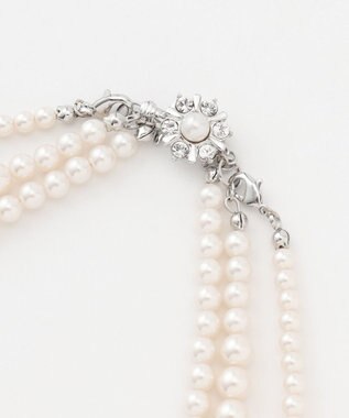 J.PRESS LADIES 【3way】3連パール ネックレス シルバー系