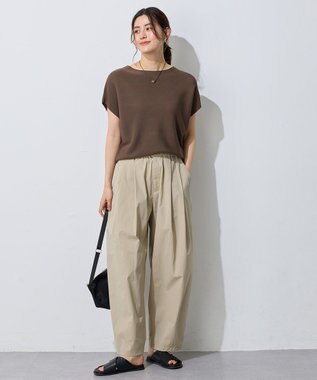 ANY L 【洗濯機可/ウエストゴム】撥水バレルパンツ サンド