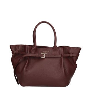 INTER-CHAUSSURES 【CHRISTIAN VILLA】レザーミディアムハンドバッグ ボルドー