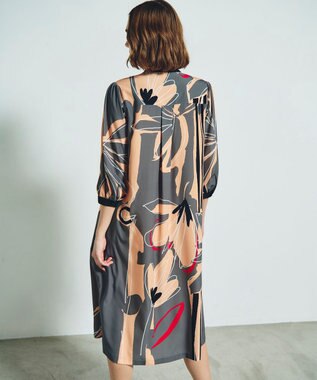 GRACE CONTINENTAL キカラインフラワーワンピース グレー