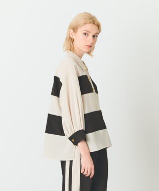GRACE CONTINENTAL バイカラーポロトップ ベージュ