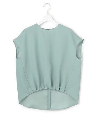 ICB 【先行予約】 FluidBackSatin フレンチスリーブブラウス ダークセージ