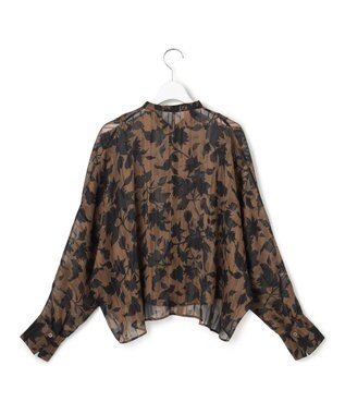 ICB 【30th ANNIVERSARY】 アーカイブフラワープリント ドルマンスリーブブラウス バーントアンバー×ブラック