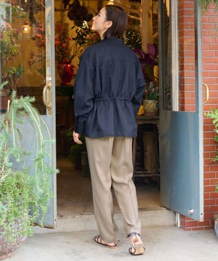 自由区 【XSサイズ～/洗える/セット着用可】キュプラリネンシャンタン イージーテーパードパンツ ベージュ系