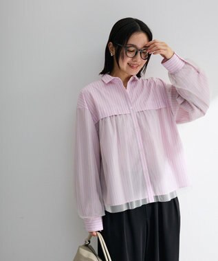 Green Parks イージーケアチュールドッキングシャツ Pink