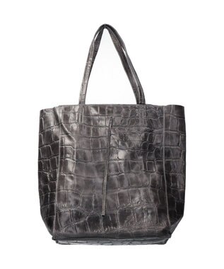 INTER-CHAUSSURES 【ANDREA CARDONE ITALI】ファスナー付き型押しレザートートバッグ