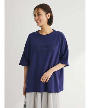 Green Parks シンプルフェミニンロゴチュニック Navy