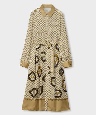 GRACE CONTINENTAL プリントミリタリードレス ベージュ