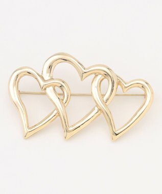 組曲 スリーハート ブローチ ゴールド系