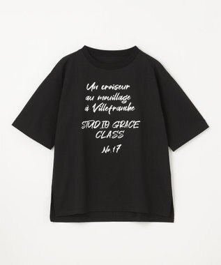 GRACE CONTINENTAL レタードオーバーTシャツ ブラック
