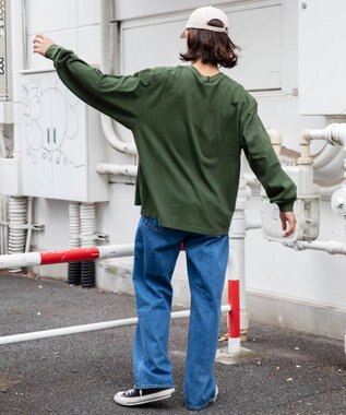 WEGO ピグメントクルーネックロンT カーキ