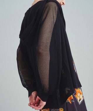 GRACE CONTINENTAL メッシュニットフーディー ブラック