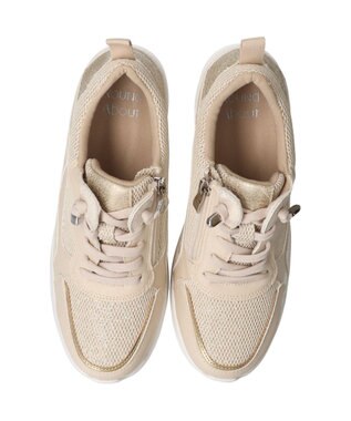 Bridget Birkin 【Round About】サイドジップヒールアップスニーカー ベージュコンビ