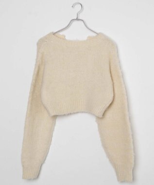 WEGO 2WAYブークレリボンカーデ ホワイトアイボリー