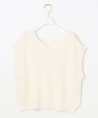 ANY SIS 【前後着用可】スムースタッチ2WAYニット ベスト オフホワイト