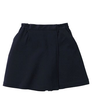 MIKI HOUSE HOT BISCUITS 【90-130cm】綿素材の巻きスカート風キュロットスカート 紺