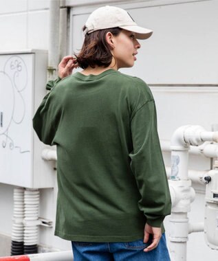 WEGO ピグメントクルーネックロンT カーキ