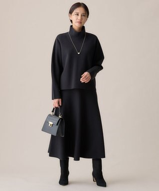 自由区 S 【洗える】ウールミラノハイネック ニット ブラック系