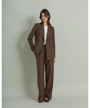 KASHIYAMA EASY 【受注生産】＜WASHABLE＞BANSWARA TWグレンチェック ダブルジャケット(サイズ3号~25号)