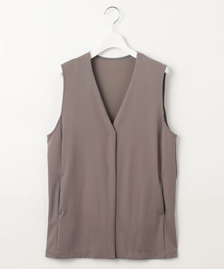 J.PRESS LADIES 【洗える】Hari-Puru jersey ジレ ブラウン系