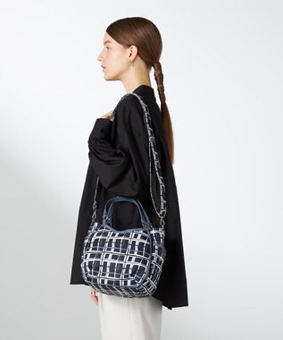 Y'SACCS ドローイングチェック2WAYミニトート ネイビー