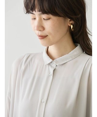 AMERICAN HOLIC ジョーゼットバックプリーツワンピース Light Gray