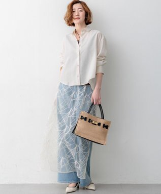 23区 L 【SLOW/一部店舗限定】ワイドシルエット デニム パンツ スカイブルー系