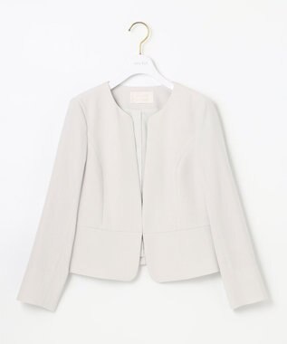 ANY SIS 【セットアップ対応】セレモニーダブルクロス ノーカラー ジャケット ライトグレー