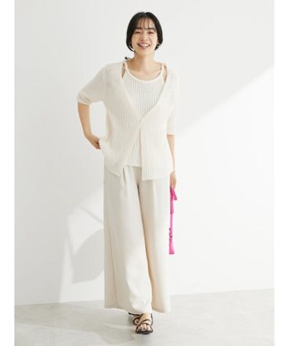 Green Parks テープヤーンドッキングニットプルオーバー Off White