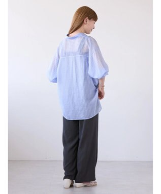 AMERICAN HOLIC シアーＣＯＯＬＷポケットシャツ Stripe Sax