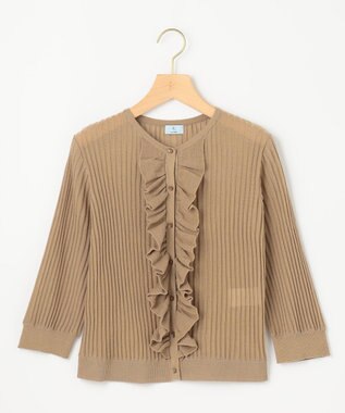 組曲 シアーニット フリルカーディガン ベージュ系