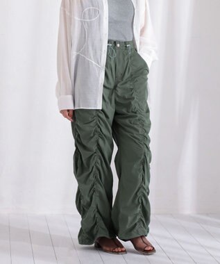 Green Parks ・ＳＵＧＡＲ　ＳＰＯＯＮ　配色ｓｔギャザーパンツ Green