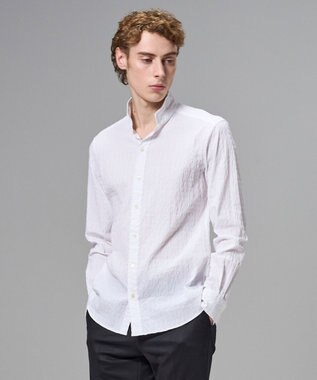 JOSEPH HOMME 新柄【オリジナル素材】ラティスジャガードストレッチ　ウィングカラーシャツ ホワイト系