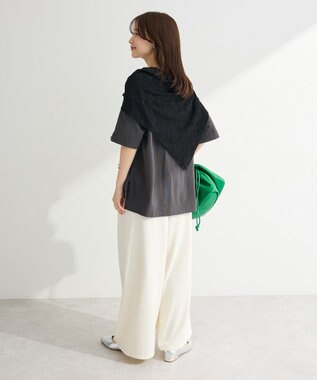 Green Parks ＳＥＴ２点フォトＴシャツ＋レーススカーフ Charcoal Gray