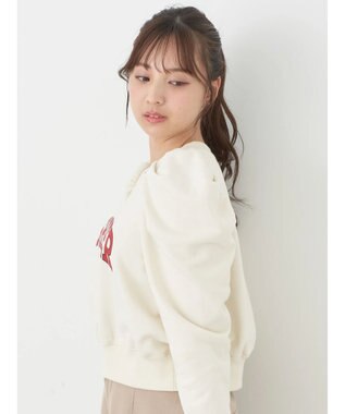 earth music&ecology ウラケロゴ短丈プルオーバー Ivory