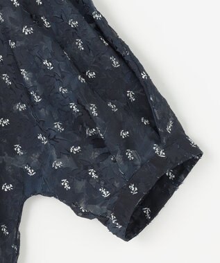 組曲 【WEB限定】フラワーボーダージャカードプリント ブラウス ネイビー系5