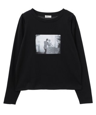 earth music&ecology シンデレラ／パフスリーブロンＴＥＥ Black