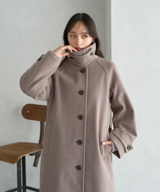 earth music&ecology 2WAYカラーロングコート モカ